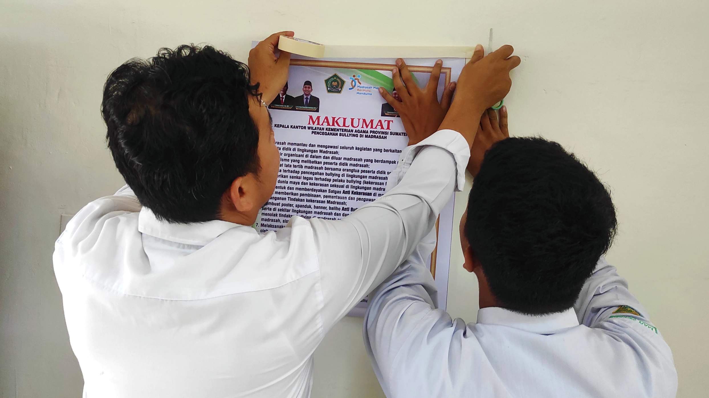 MAN Sibolga Pasang Maklumat Pencegahan Bullying di Setiap Kelas